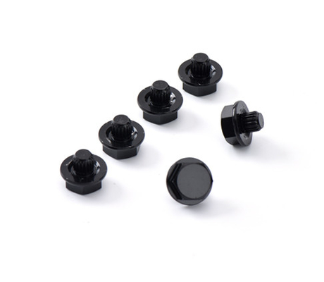 17mm Hex Aluminum Alloy Decorative Nails Electrophoresis Black Hub Screws for Vehicle