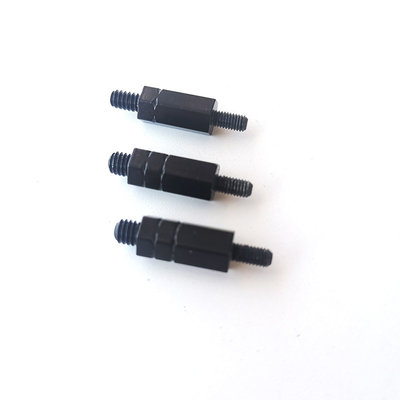 #4-40 Double Ended Threaded Hex Bracket For Chassis Connection Cold Forged M3 10mm Electrophoresis Black Hex Stud