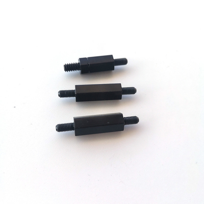 #4-40 Double Ended Threaded Hex Bracket For Chassis Connection Cold Forged M3 10mm Electrophoresis Black Hex Stud