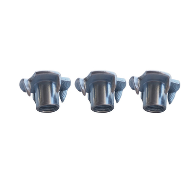Iron Plated Environmental Protection Blue Zinc T Nuts Four Claw For Wood Furniture