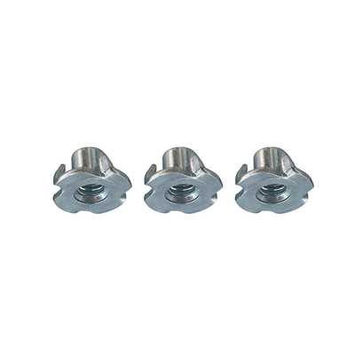 Iron Plated Environmental Protection Blue Zinc T Nuts Four Claw For Wood Furniture