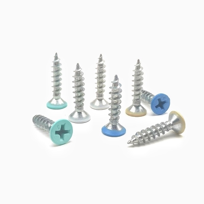 Countersunk Cross Self Tapping Screw Customized Color Paint Flat Head