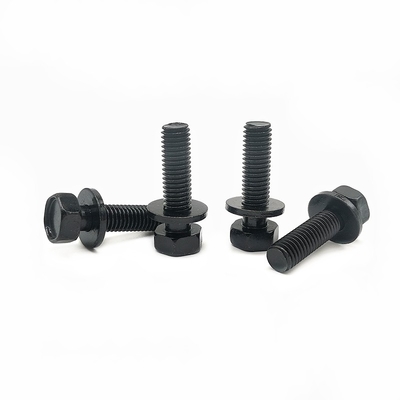 High-Strength Carbon Hexagon Bolt With Flat Pad And Steel Hexagon Combination Screw