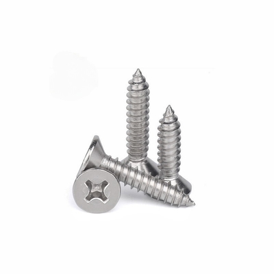Flat Head Stainless Steel Self-Tapping Screw Countersunk Head Pointed Tail Cross