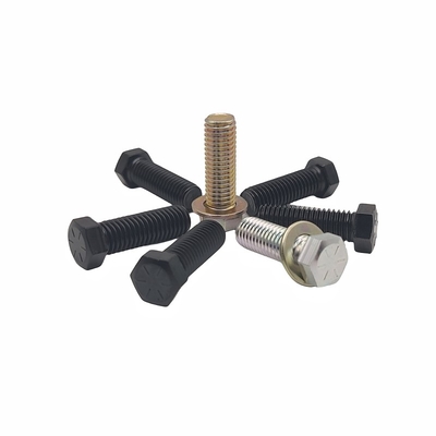Factory Wholesale Environmental Protection Color Zinc Hexagon Bolt Electrophoresis Black Hexagon Full Tooth Screw.