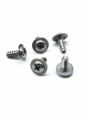 Zinc Nickel Alloy Phillips Screws Built In Cushion Screw Round Head With Self Tapping Screw