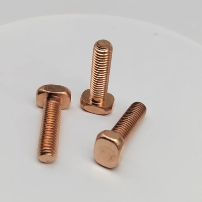 Square Head Red Copper Screws Mechanical Teeth Screws For Golf Carts