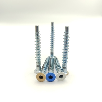 Furniture Connecting Screws Hex Socket Countersunk Self-Tapping Zinc Coated DIY & OEM Different Colors