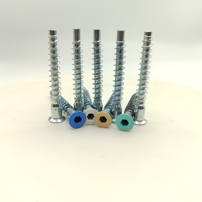 Furniture Connecting Screws Hex Socket Countersunk Self-Tapping Zinc Coated DIY & OEM Different Colors
