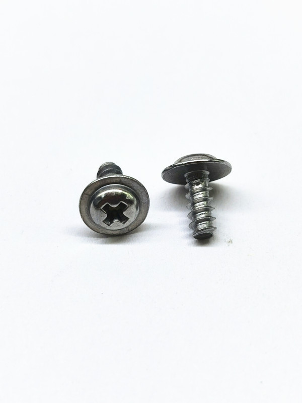 Zinc Nickel Alloy Phillips Screws Built In Cushion Screw Round Head With Self Tapping Screw