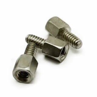 10.8mm Polished Hex #4-40 Head Steel Standoff Screws Stainless Steel Hexagonal Single Standoff Screw