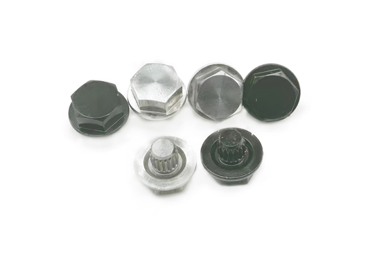 Black Aluminum Alloy Electrophoresis Wheel Hub Screws M6x1.0 6.8mm Head Height